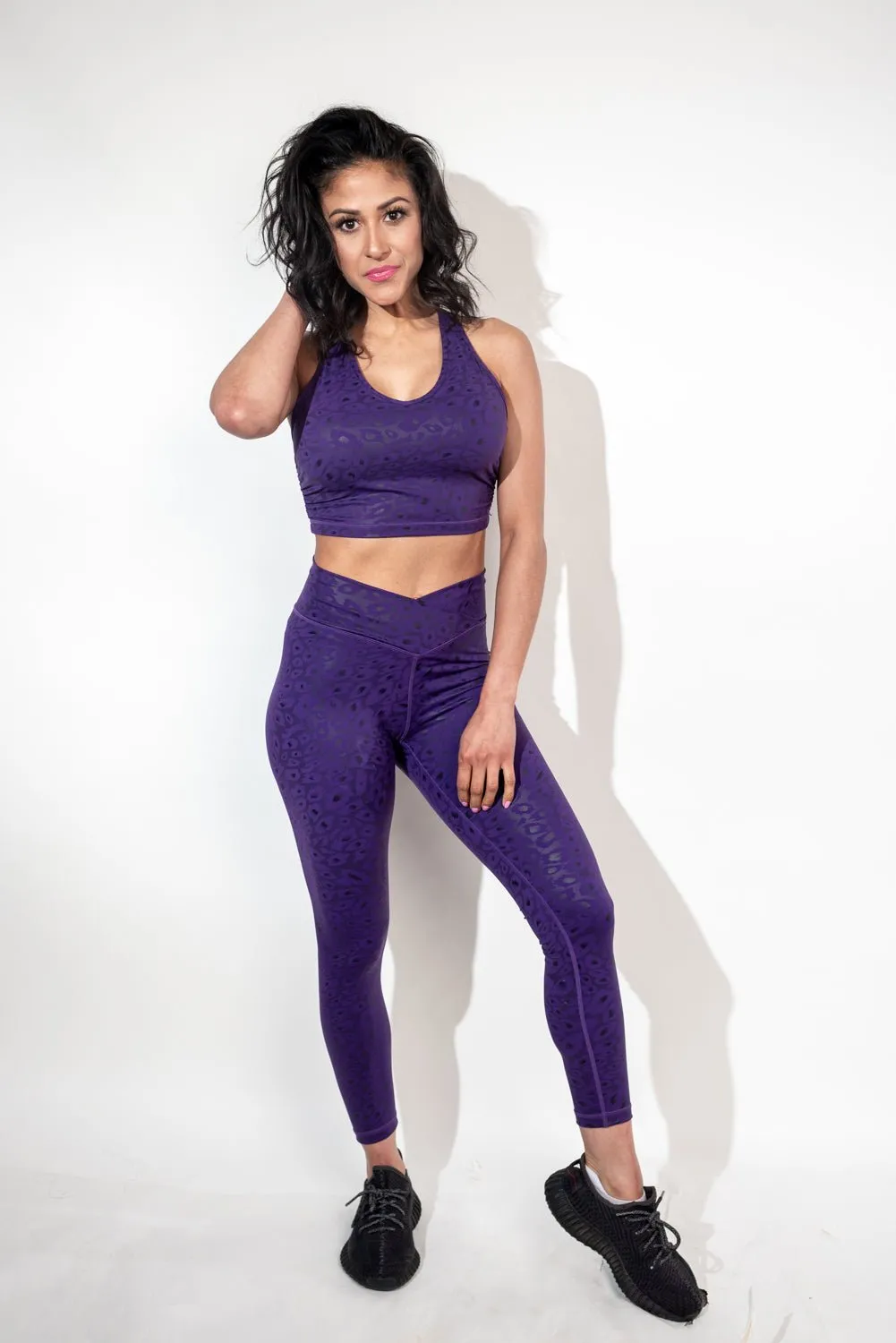 PURPLE CHEETAH SCRUNCH LEGGINGS