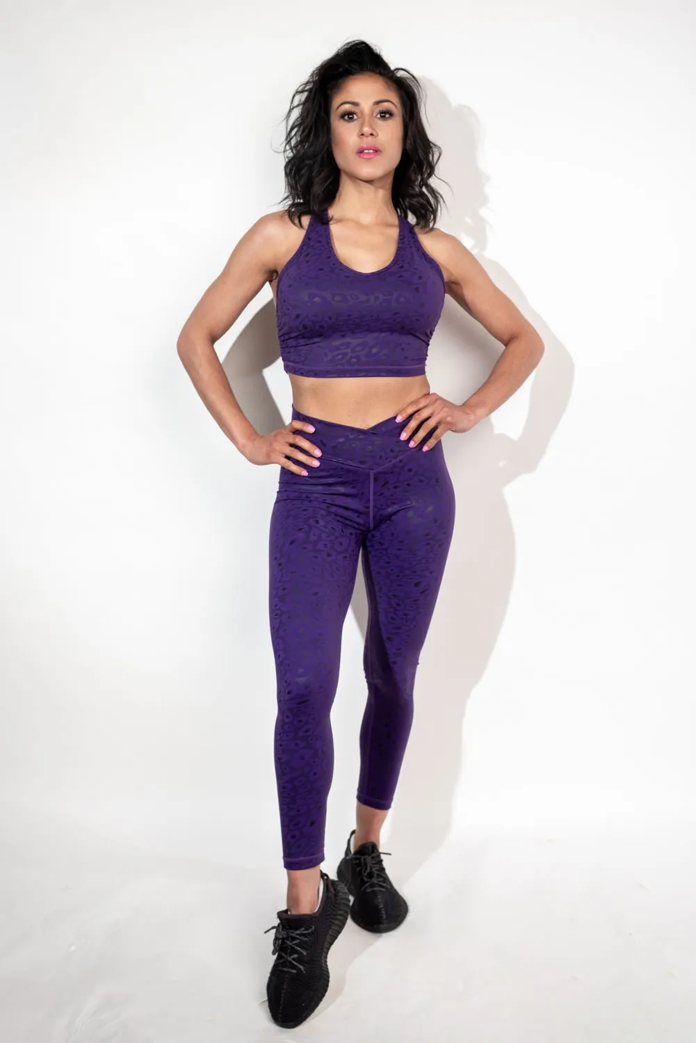 PURPLE CHEETAH SCRUNCH LEGGINGS