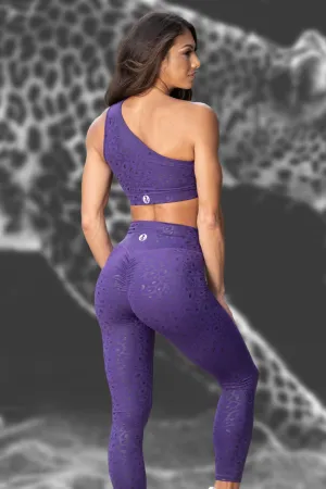 PURPLE CHEETAH SCRUNCH LEGGINGS