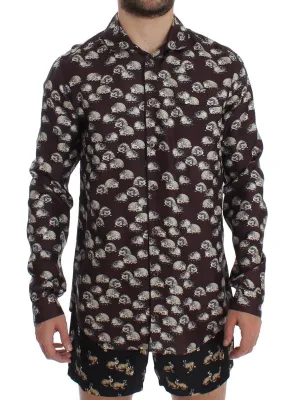 Purple Hedgehog SILK Pajama Shirt Sleepwear