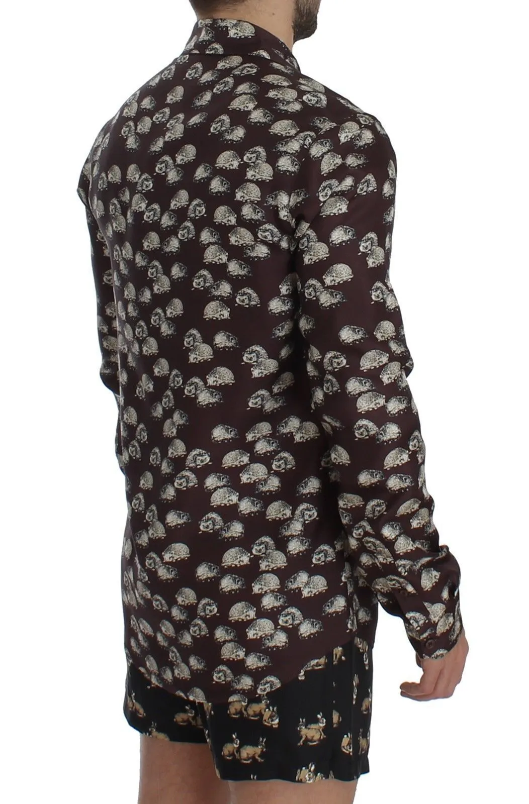Purple Hedgehog SILK Pajama Shirt Sleepwear