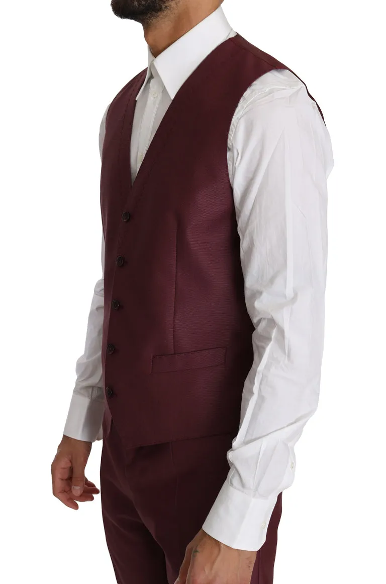Purple Wool 3 Piece Double Breasted Suit