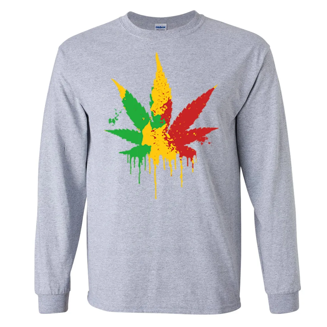 Rasta Pot Leaf Long Sleeve Shirt
