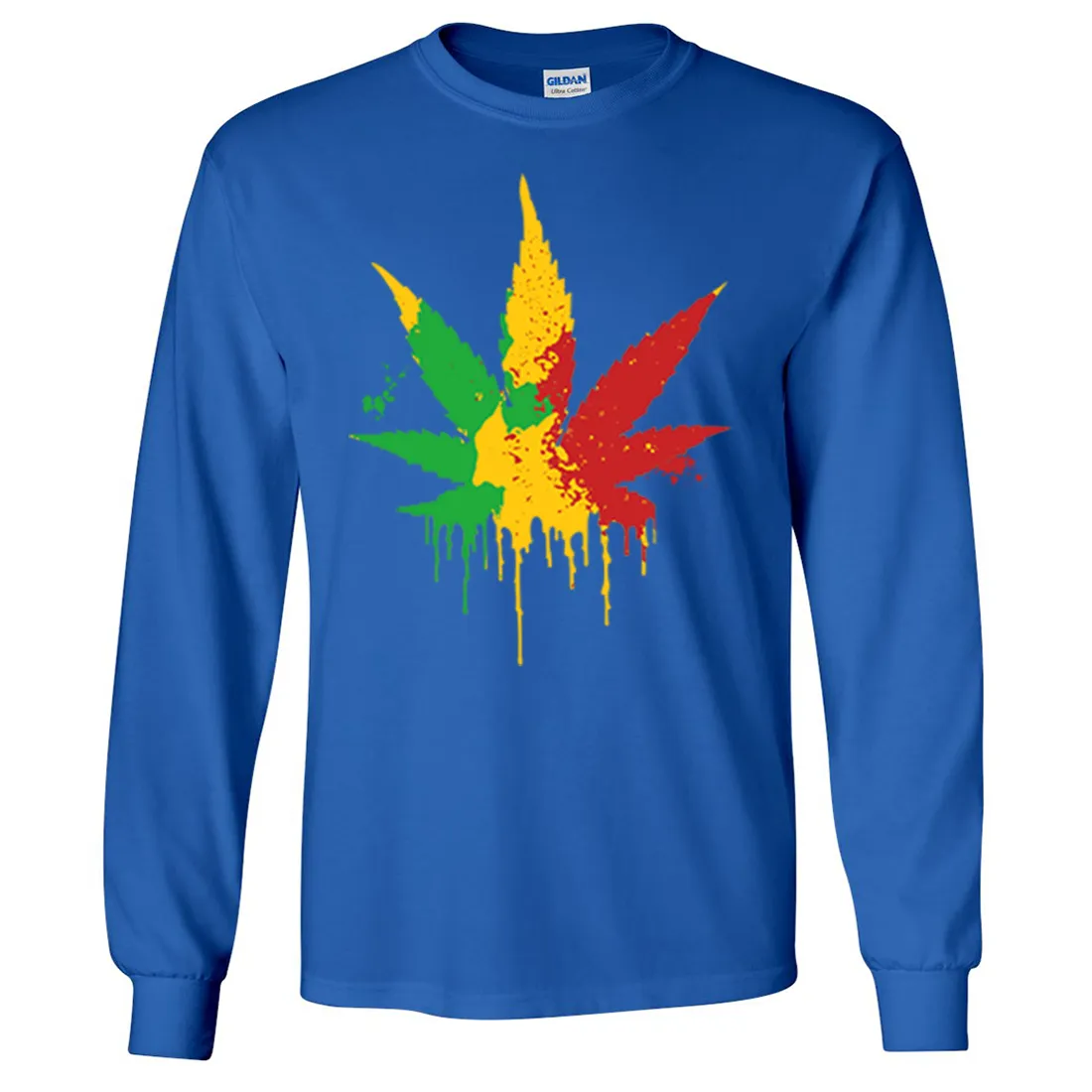 Rasta Pot Leaf Long Sleeve Shirt