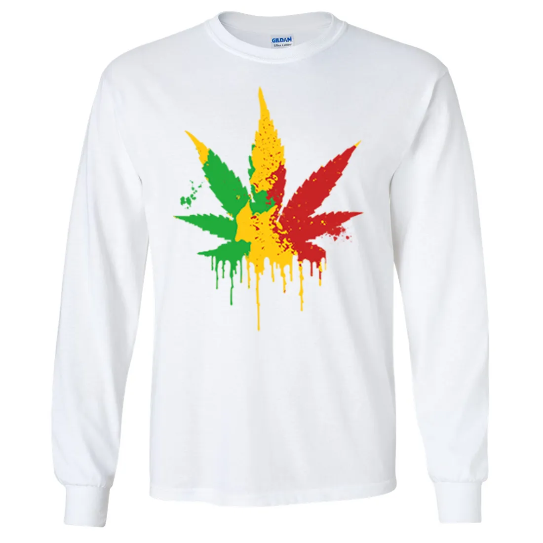 Rasta Pot Leaf Long Sleeve Shirt