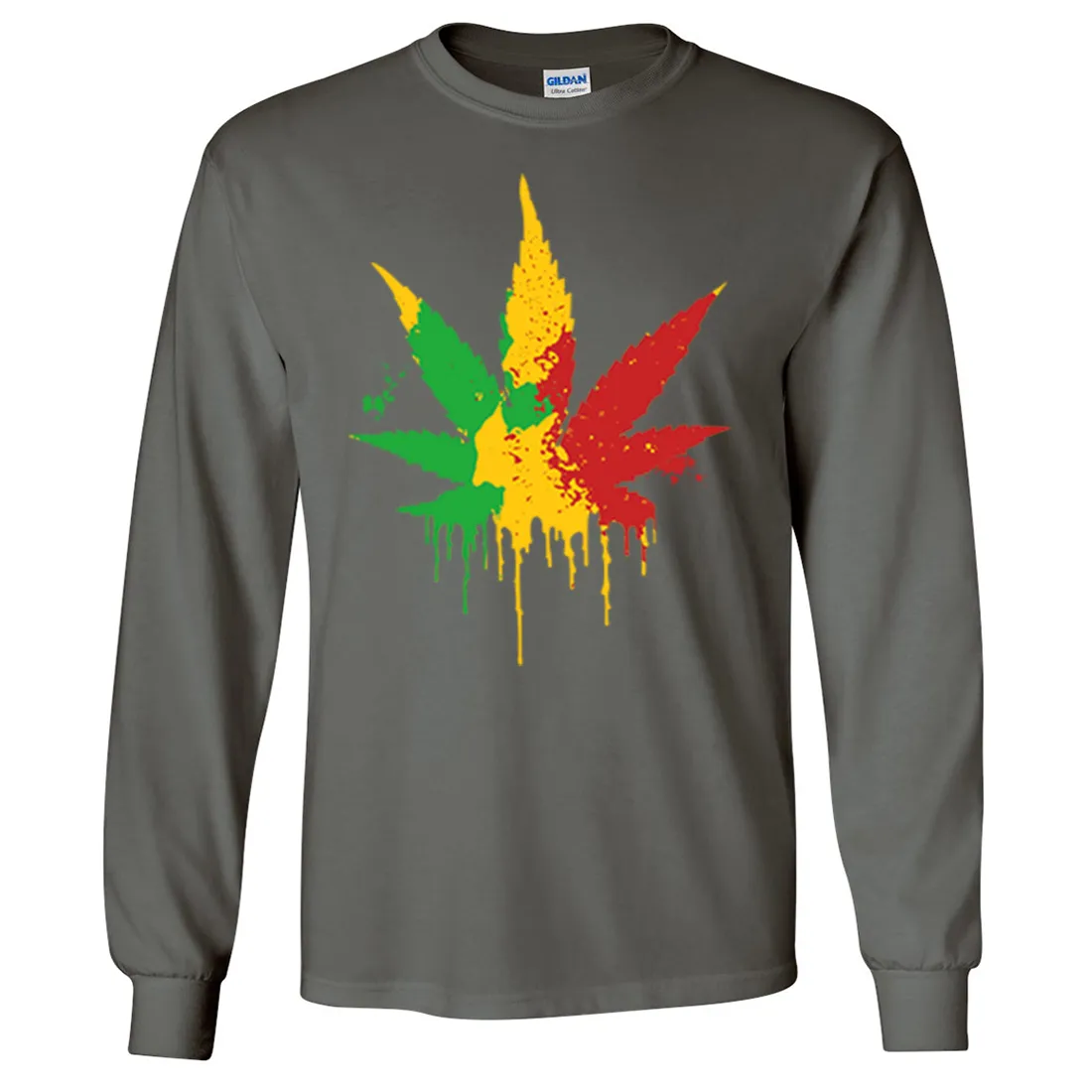 Rasta Pot Leaf Long Sleeve Shirt