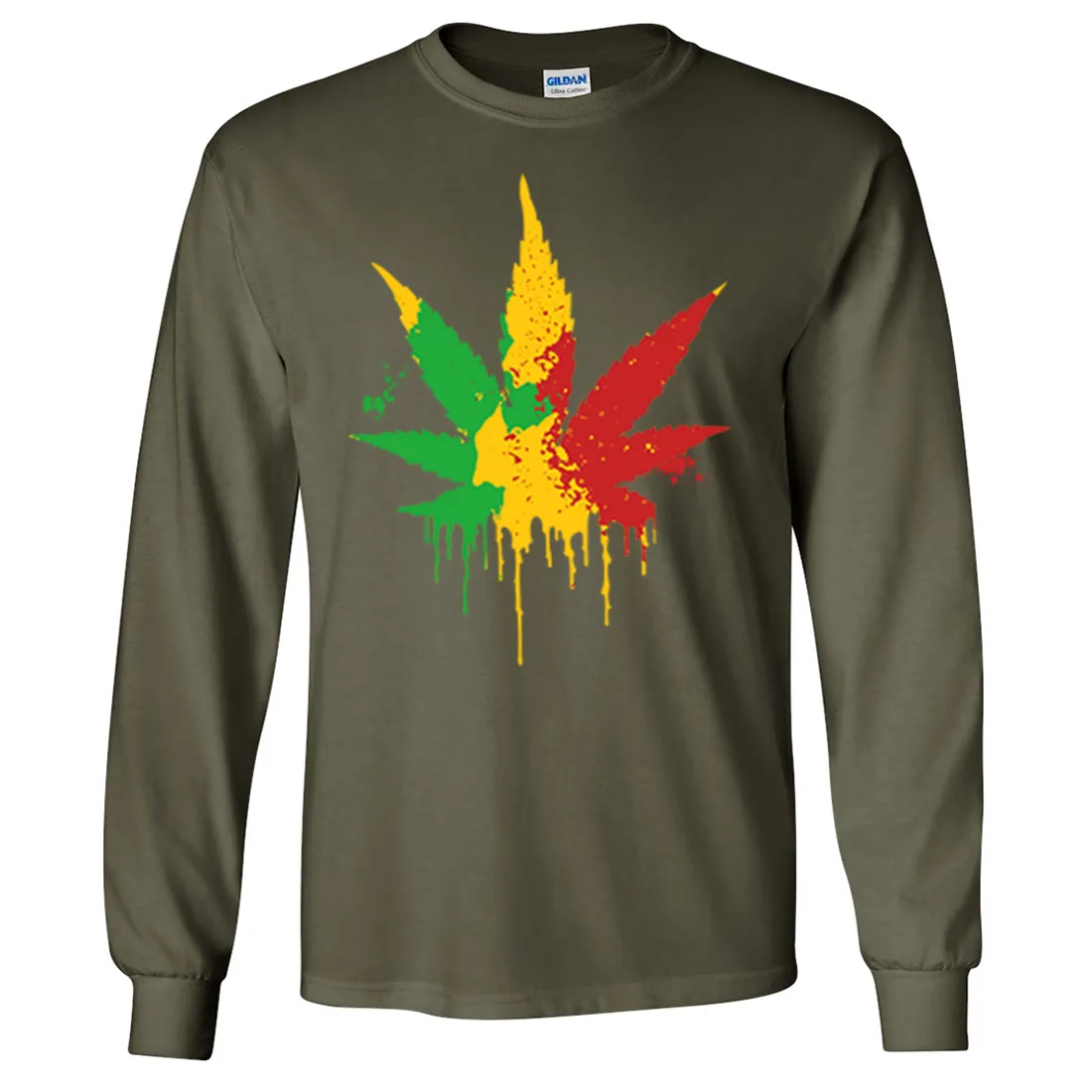 Rasta Pot Leaf Long Sleeve Shirt