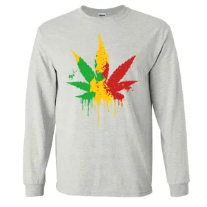 Rasta Pot Leaf Long Sleeve Shirt