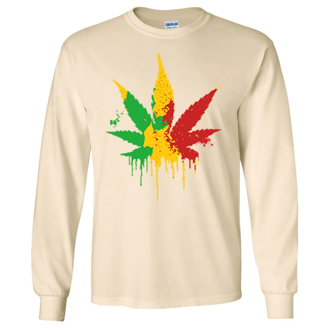 Rasta Pot Leaf Long Sleeve Shirt