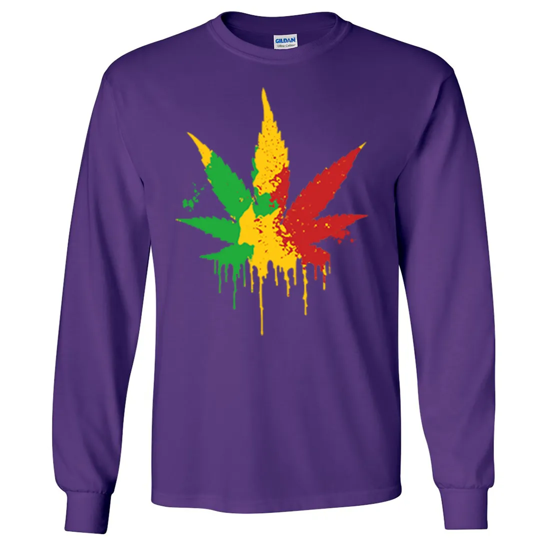 Rasta Pot Leaf Long Sleeve Shirt