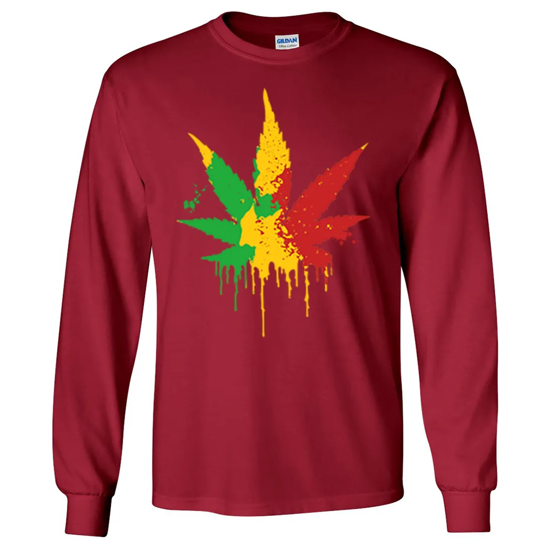 Rasta Pot Leaf Long Sleeve Shirt