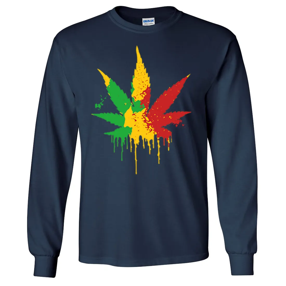 Rasta Pot Leaf Long Sleeve Shirt