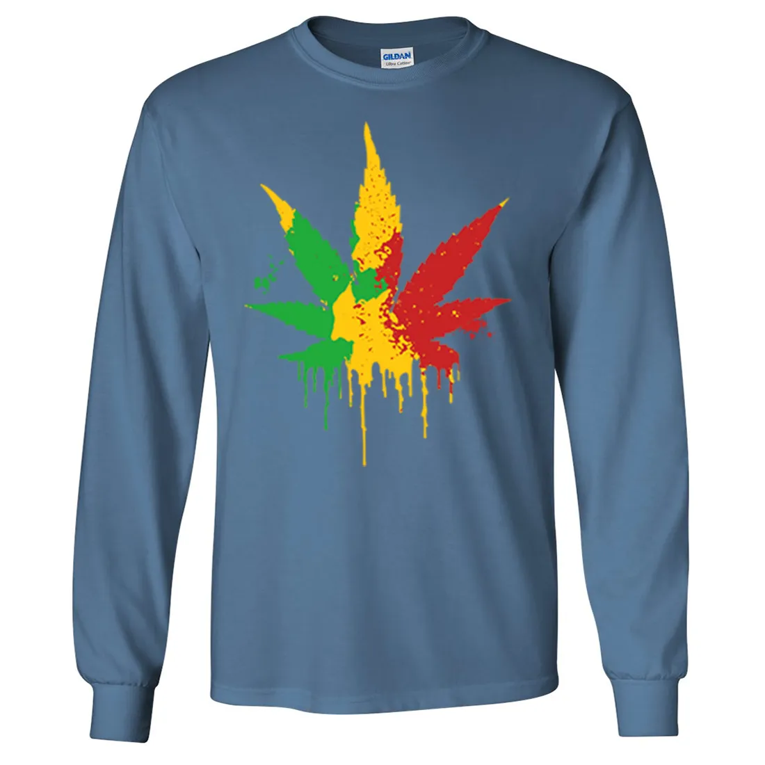 Rasta Pot Leaf Long Sleeve Shirt