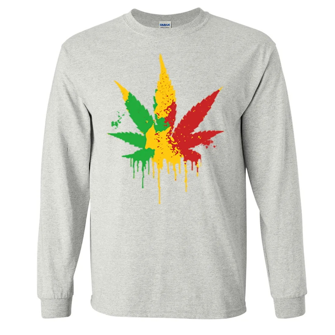 Rasta Pot Leaf Long Sleeve Shirt
