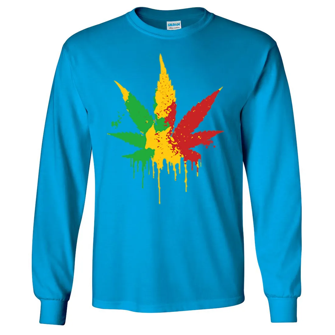 Rasta Pot Leaf Long Sleeve Shirt