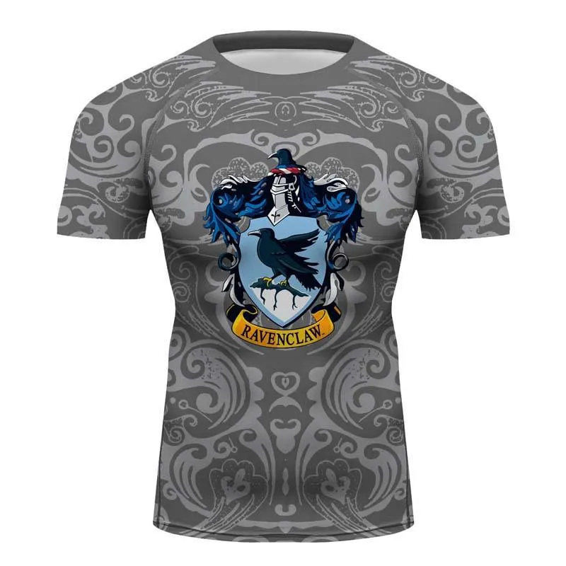 Ravenclaw Harry Potter Long sleeve Compression Training Rash Guard for MMA BJJ Wrestling