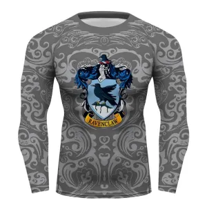 Ravenclaw Harry Potter Long sleeve Compression Training Rash Guard for MMA BJJ Wrestling