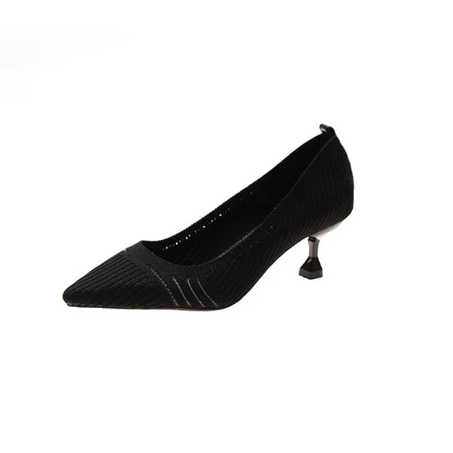 Red Black Pointed Toe Fetish Luxury Designer Woman Extreme Mules Super High Heels Women Sexy Shoes Ladies Pumps Flying weaving