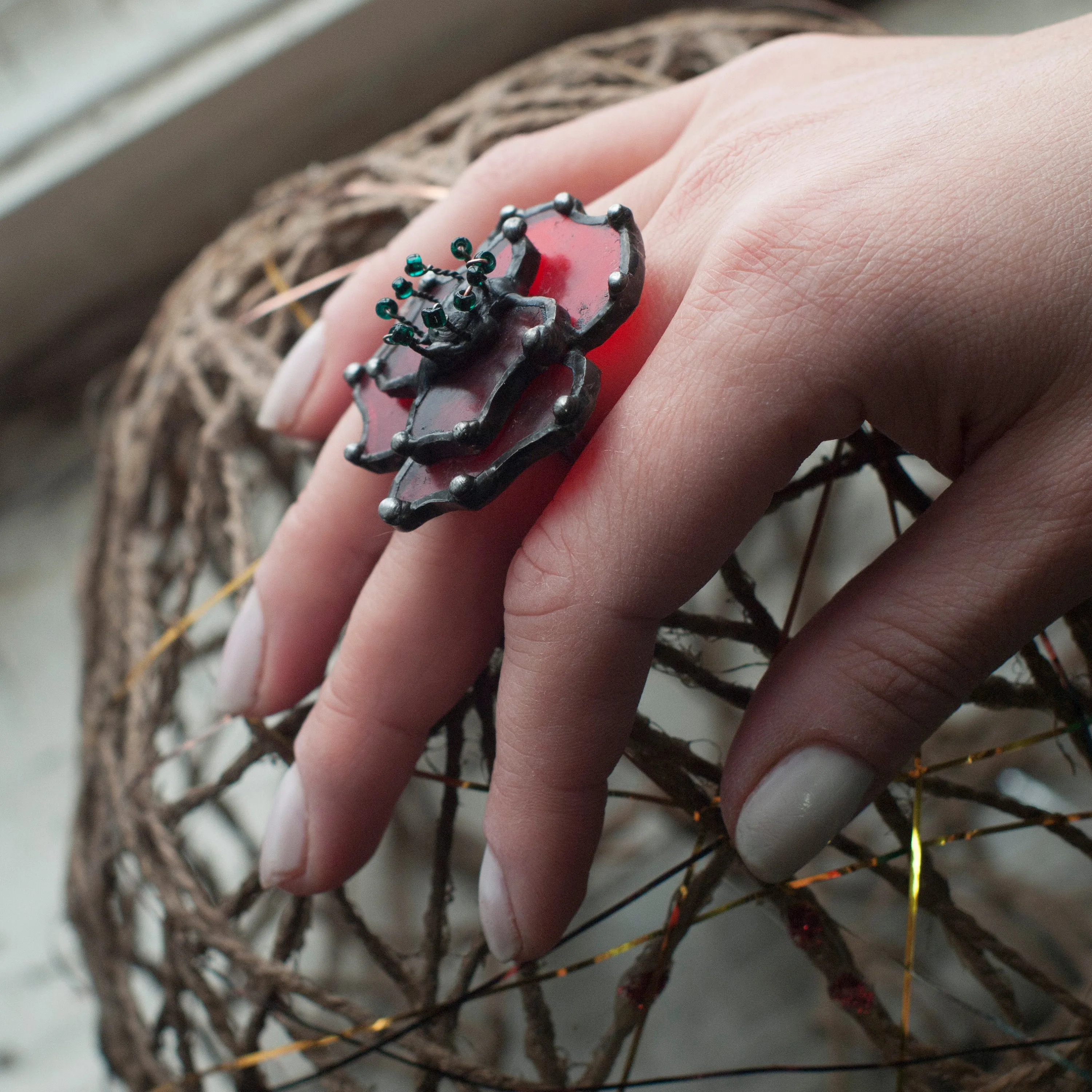 Red Flower Ring
