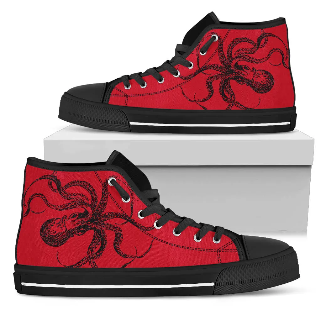 Red Octopus High Tops Sneakers