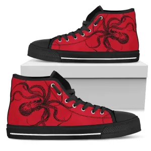 Red Octopus High Tops Sneakers
