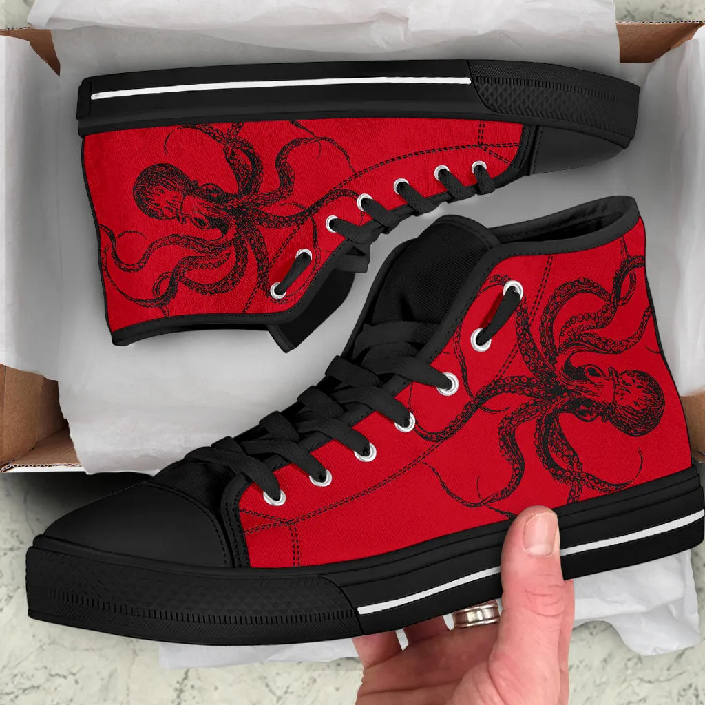 Red Octopus High Tops Sneakers