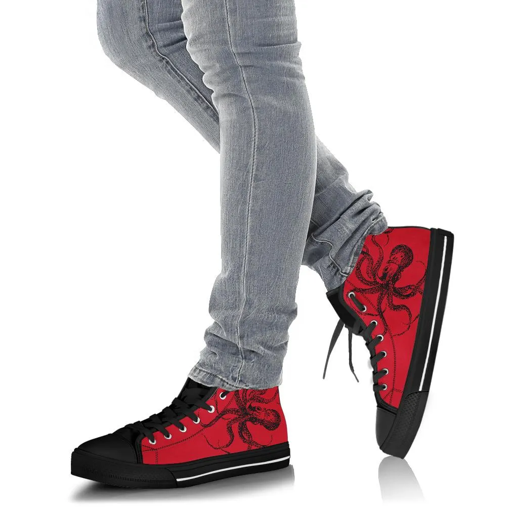 Red Octopus High Tops Sneakers