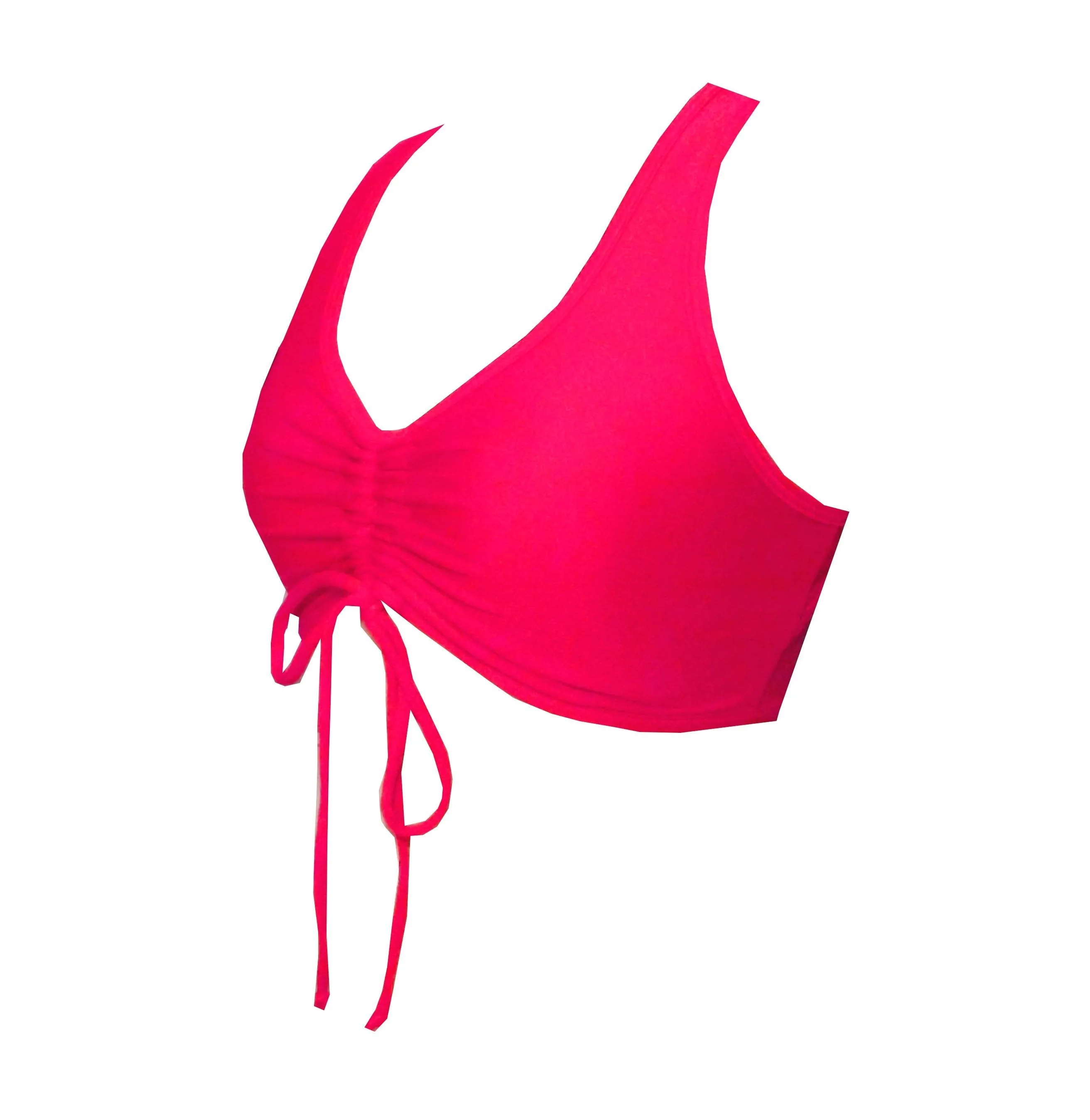 Red Scrunch front Sports Crop Top BK138R