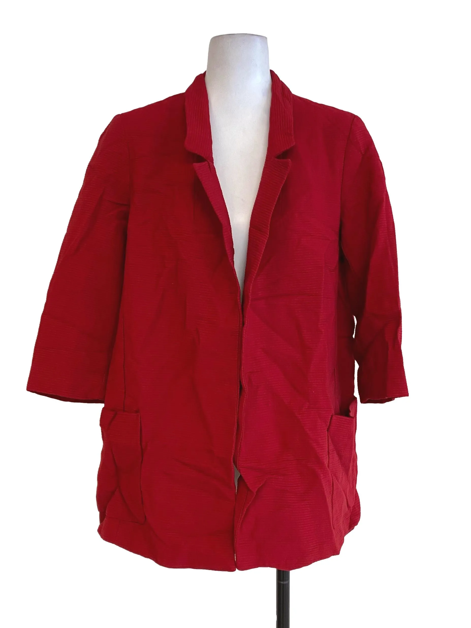 Red Textured Blazer