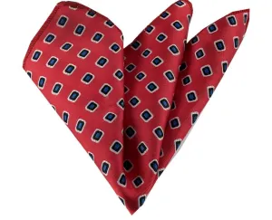 Red with Blue Pocket Square for Men - Premium Silk Handkerchiefs for Suits
