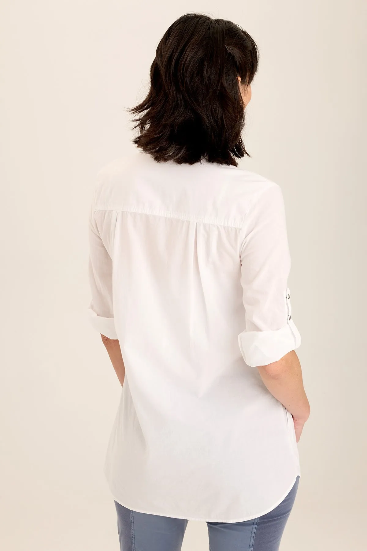 Reporter Soft Voile Button-Down Blouse