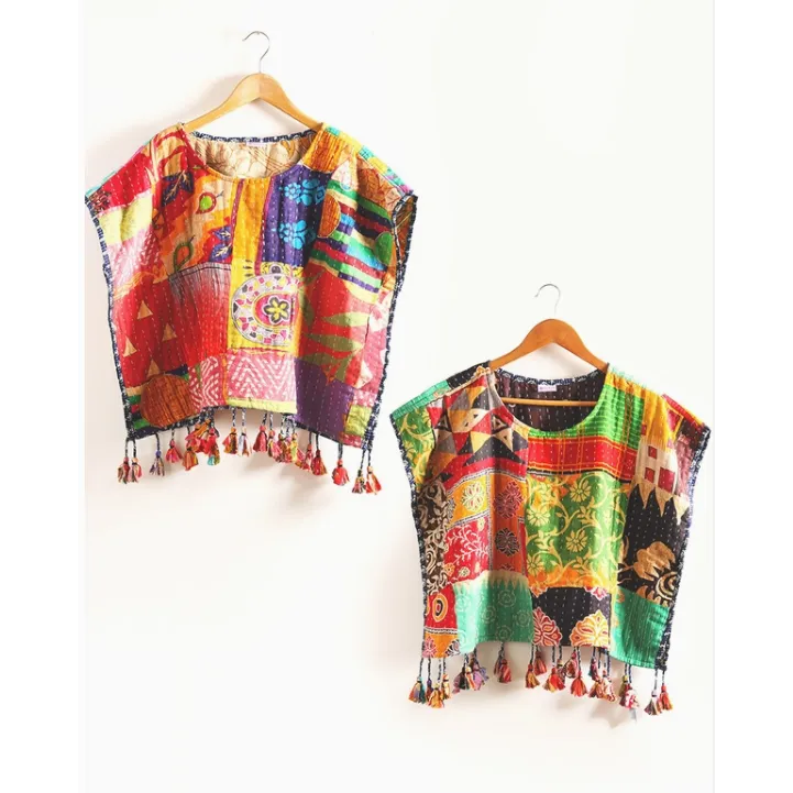 Reversible Tassel Kantha Top