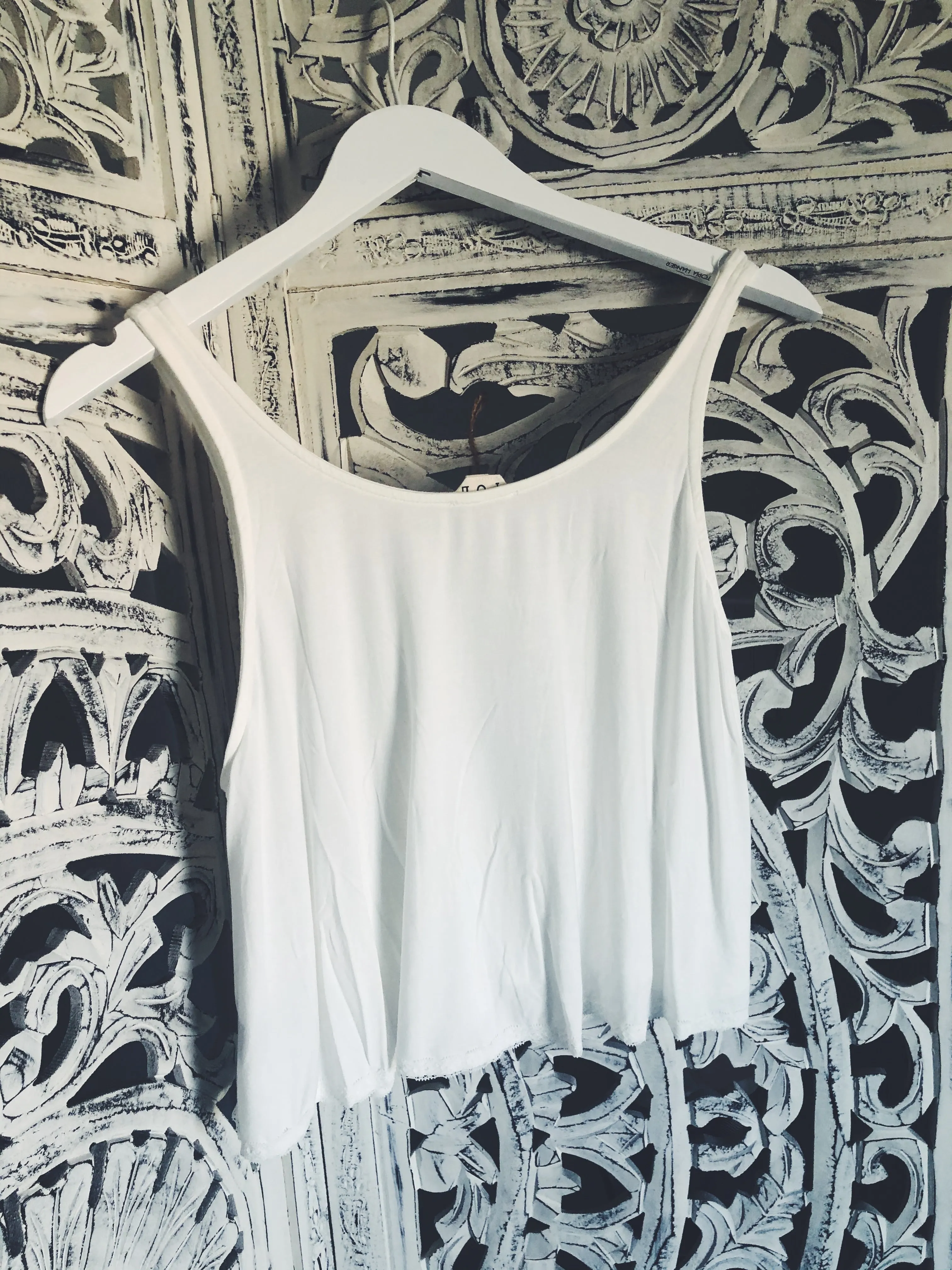 RIB-KNIT PANELED CROP TANK