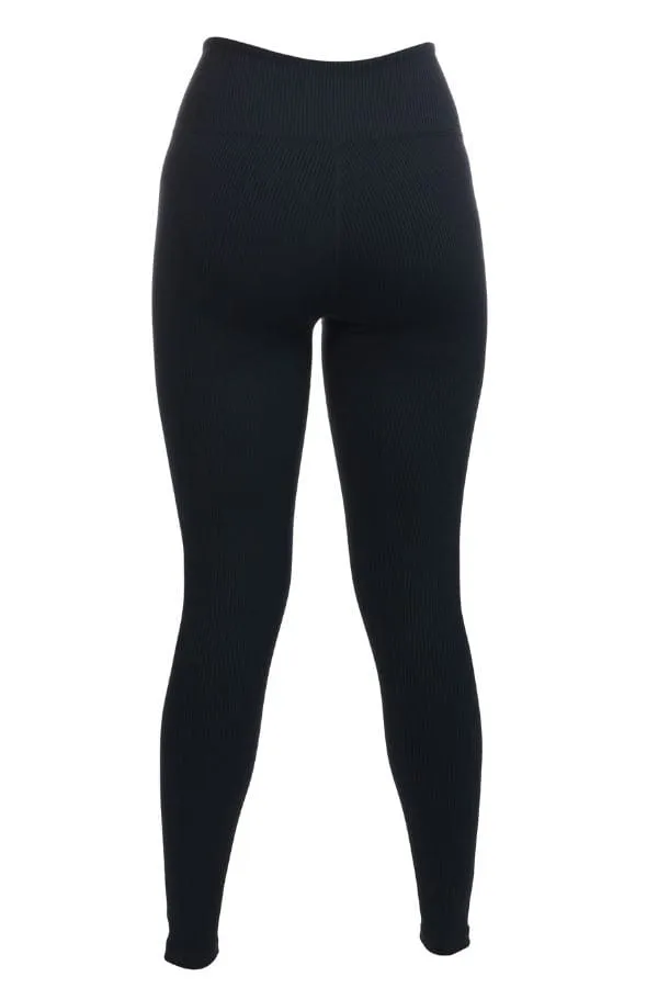Ribbed Veronica Legging- Black