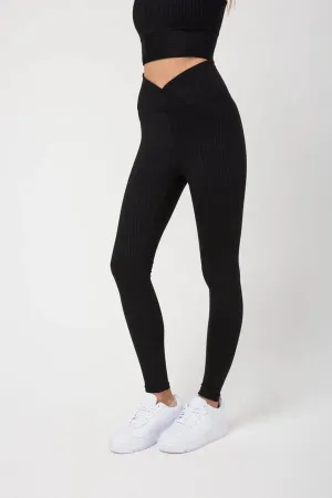 Ribbed Veronica Legging- Black