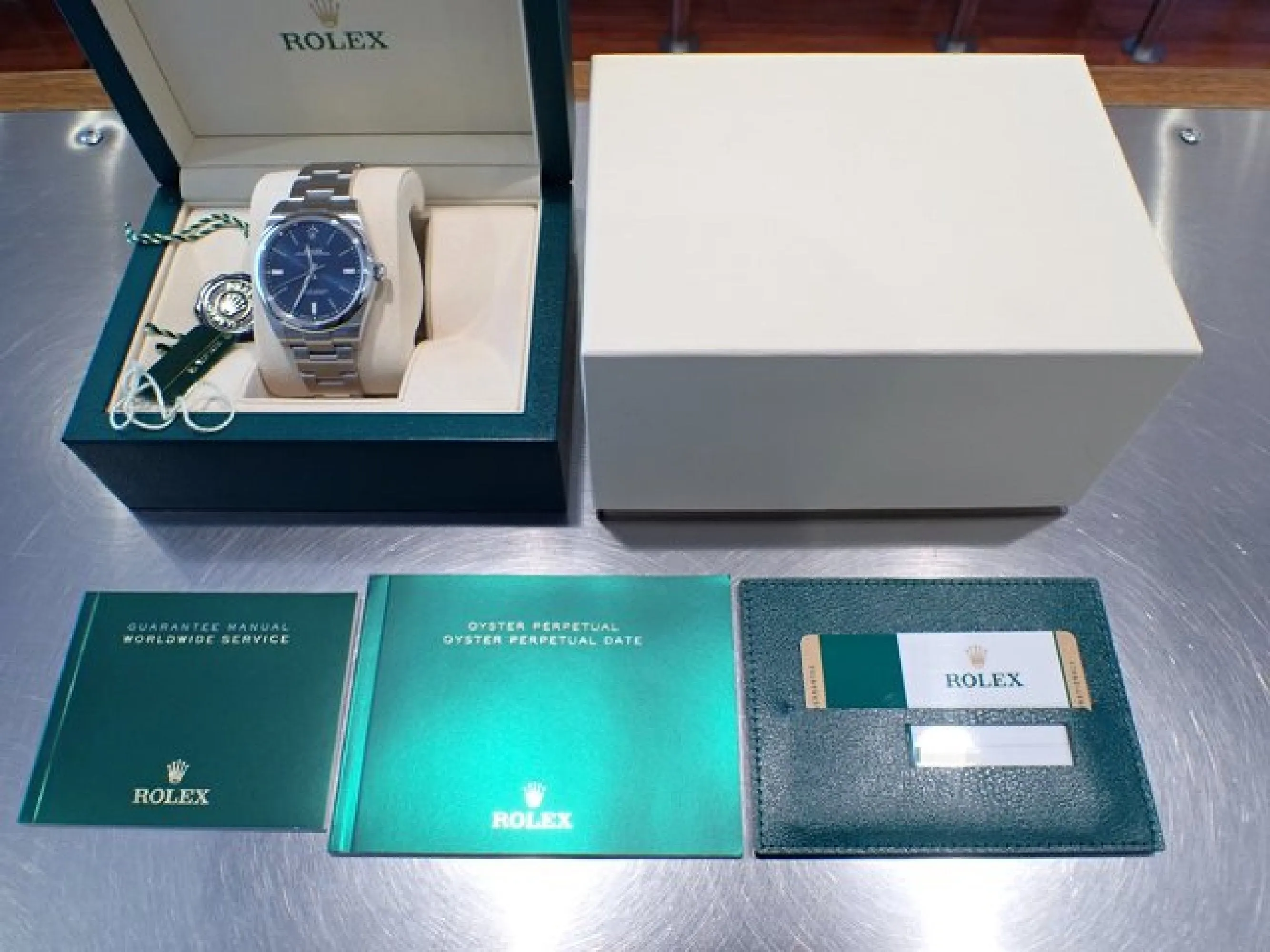 ROLEX Oyster PERPETUAL 39 blue Dial 114300 Mens 178599927