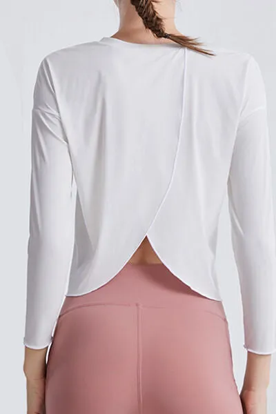 Round Neck Dropped Shoulder Active T-Shirt