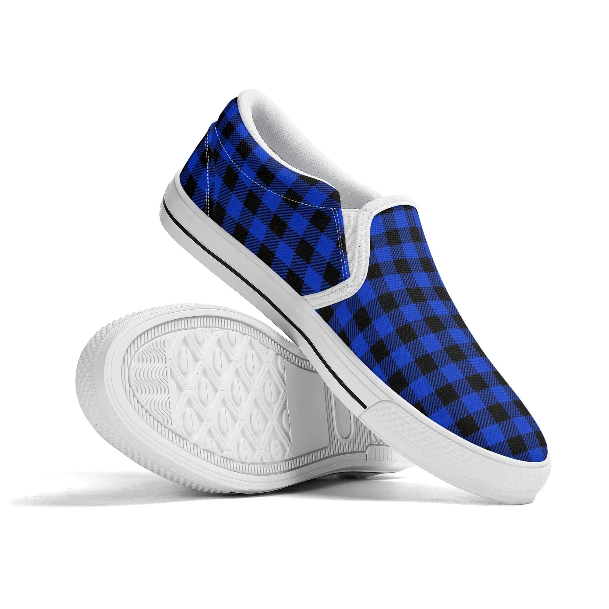 Royal Blue Buffalo Mens Canvas Slip On Shoes