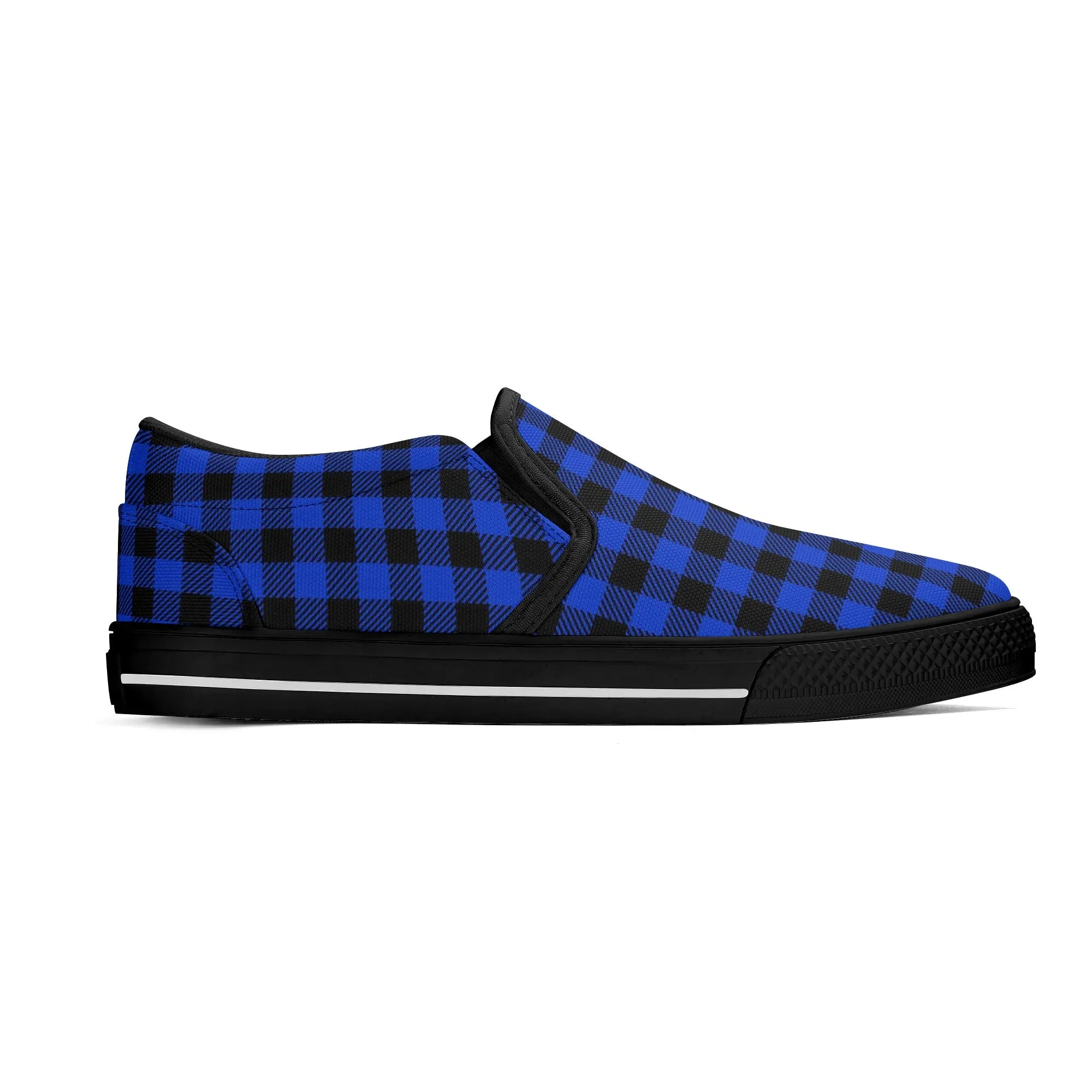 Royal Blue Buffalo Mens Canvas Slip On Shoes