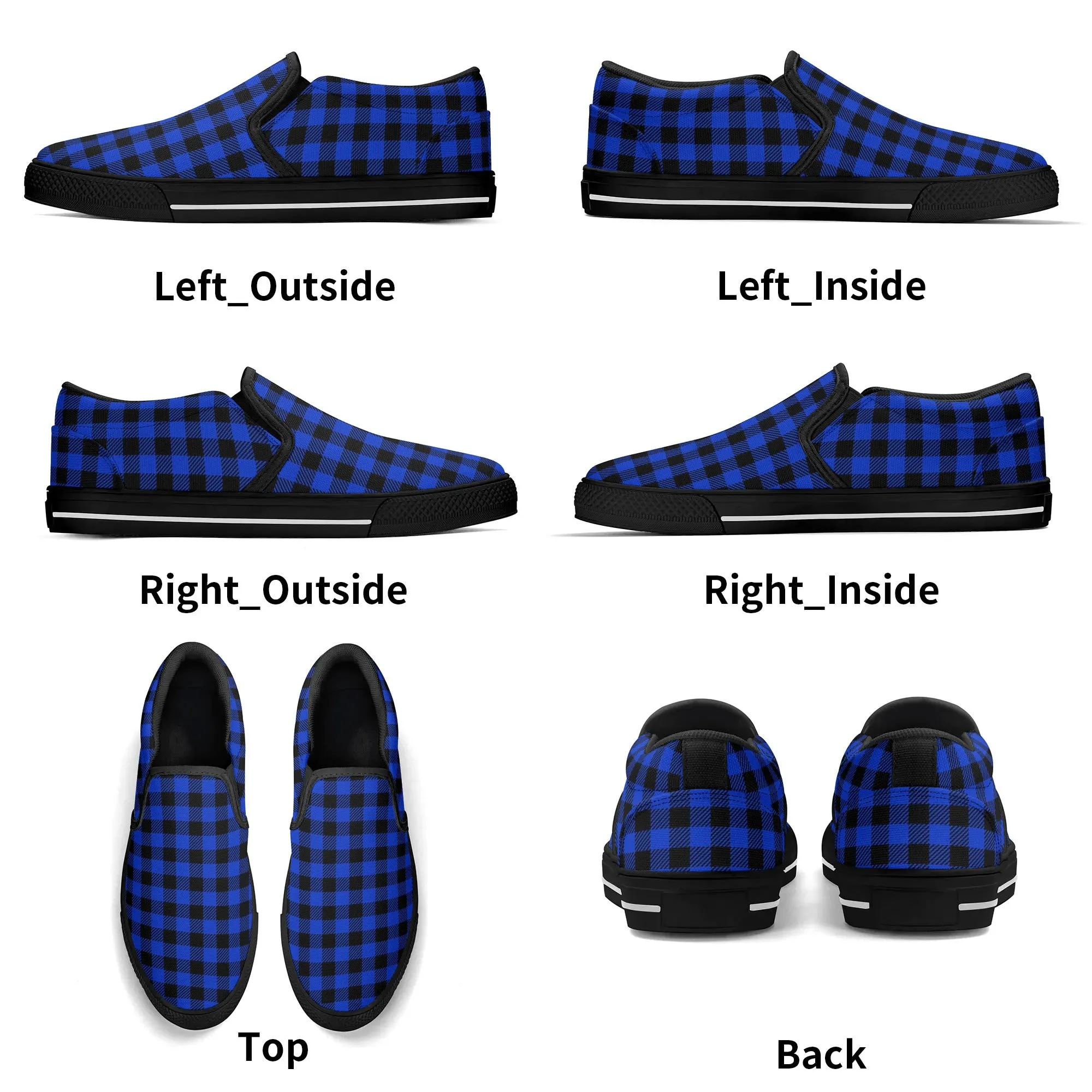 Royal Blue Buffalo Mens Canvas Slip On Shoes