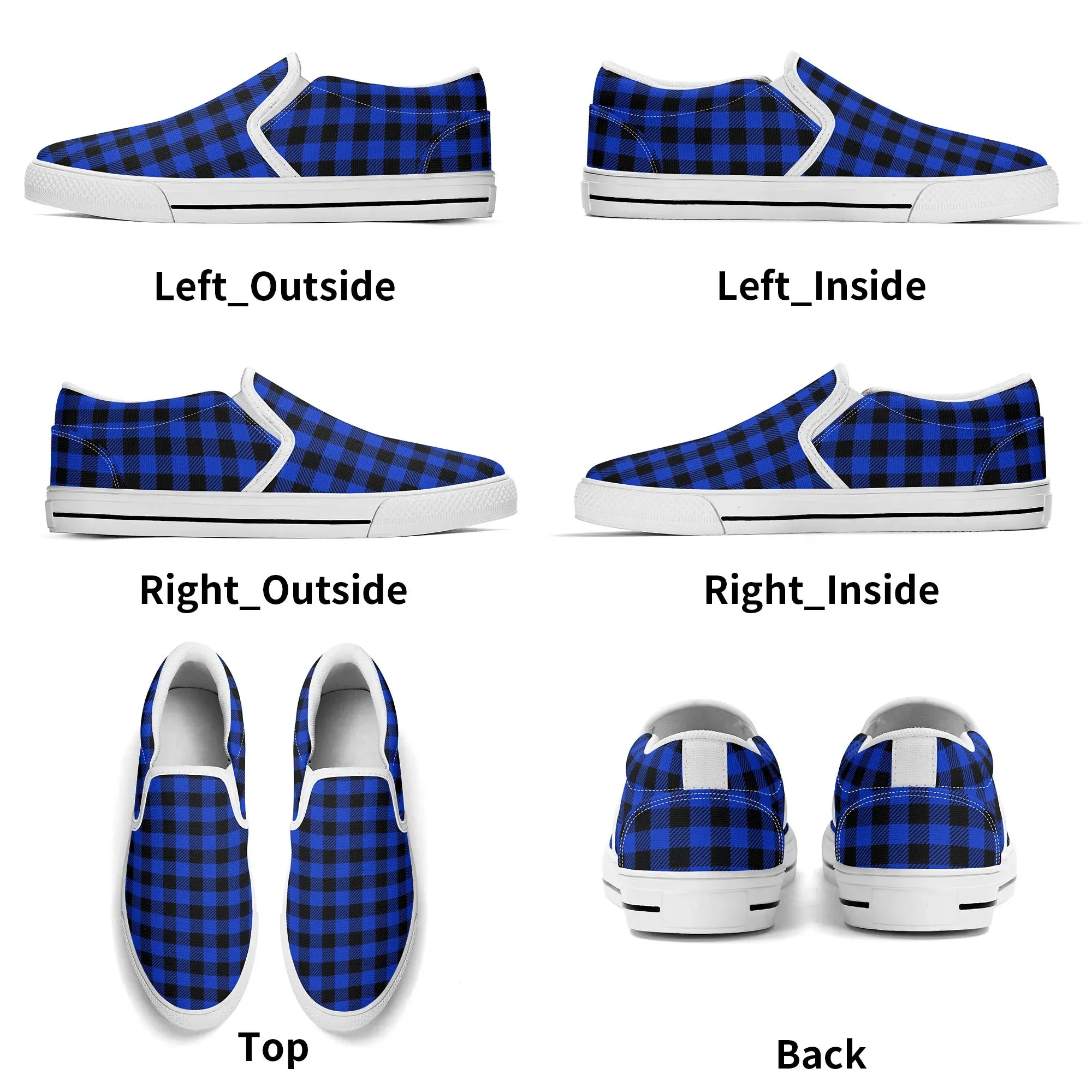 Royal Blue Buffalo Mens Canvas Slip On Shoes