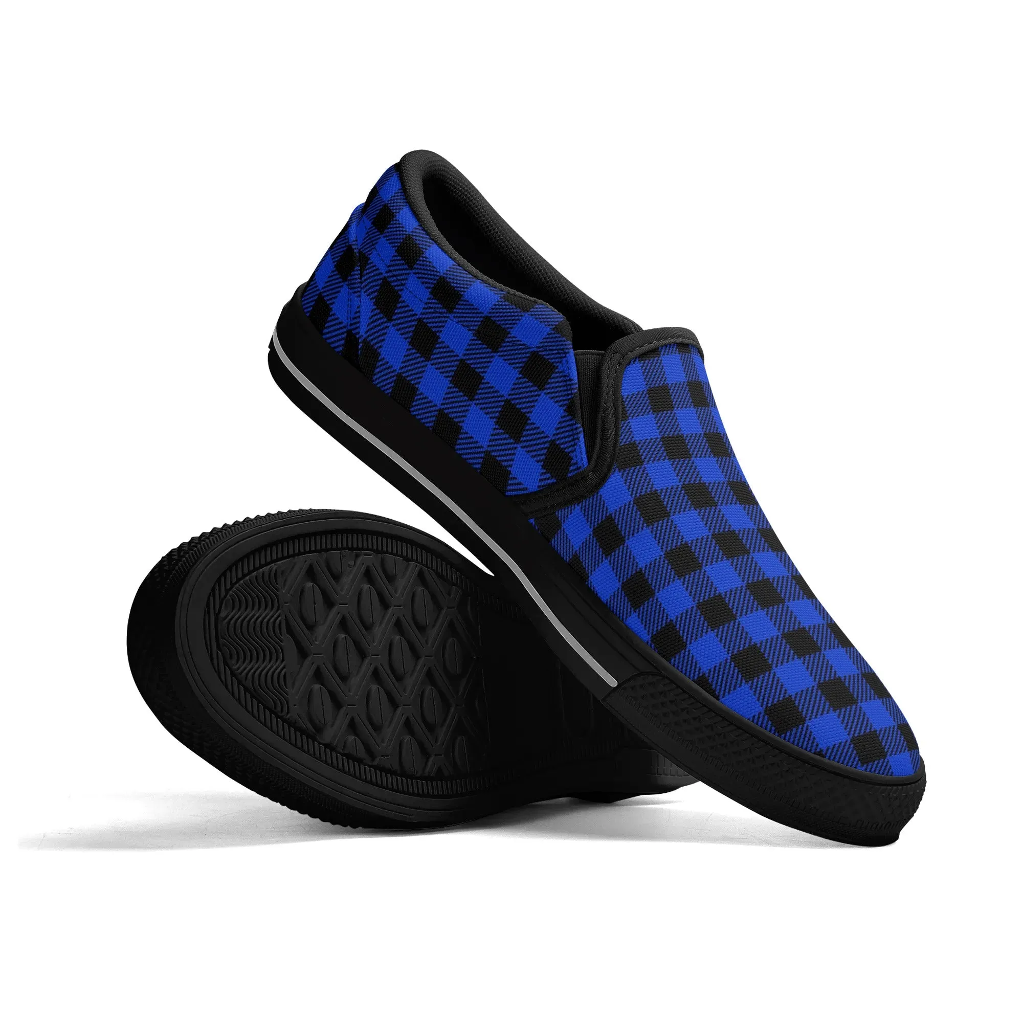 Royal Blue Buffalo Mens Canvas Slip On Shoes