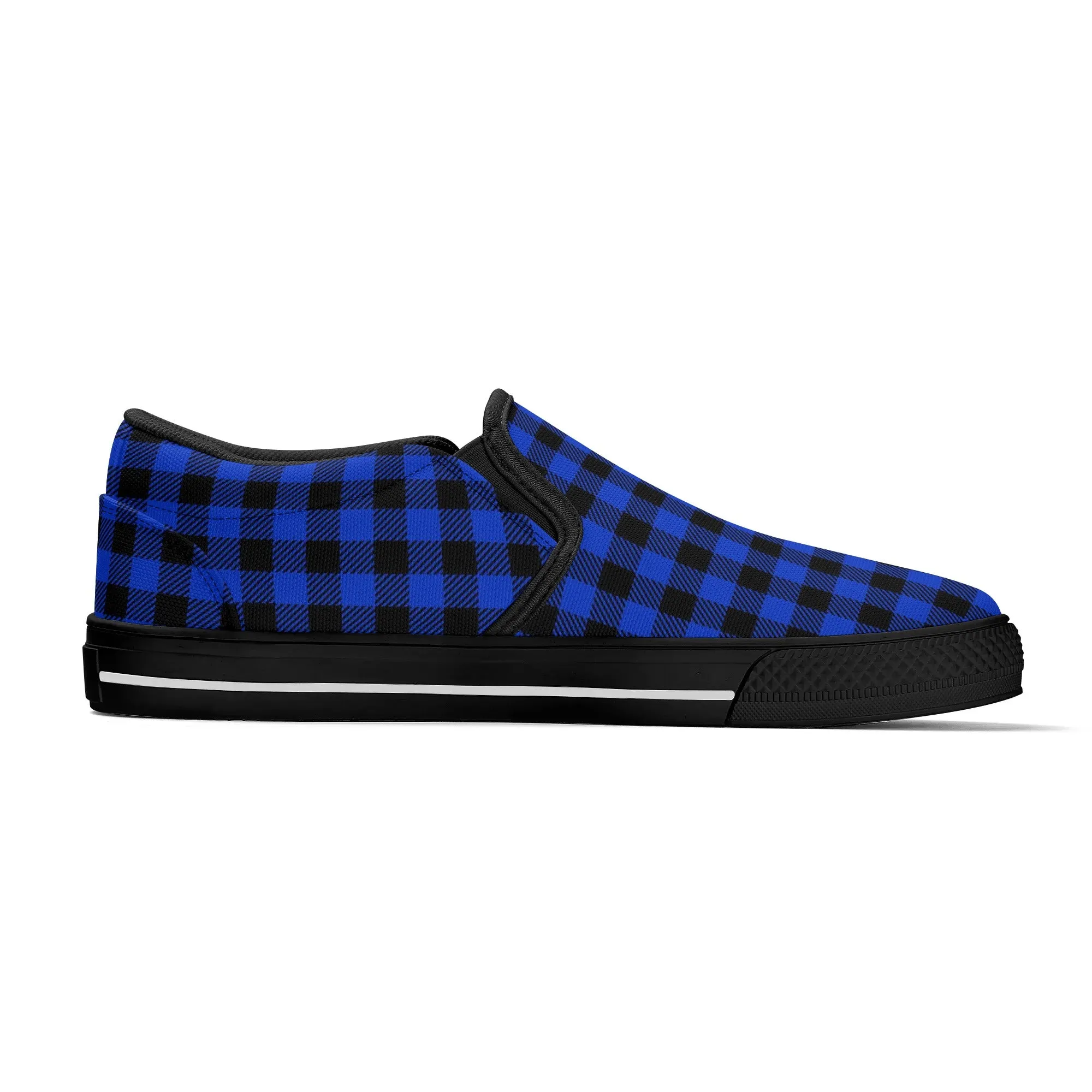 Royal Blue Buffalo Mens Canvas Slip On Shoes