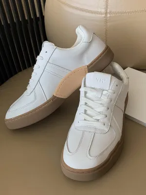 Rubber Sole Sneakers White Shoes