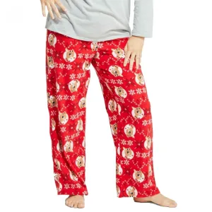Rudolph The Red Nosed Reindeer Women's Holiday Fleece Pajama Pants
