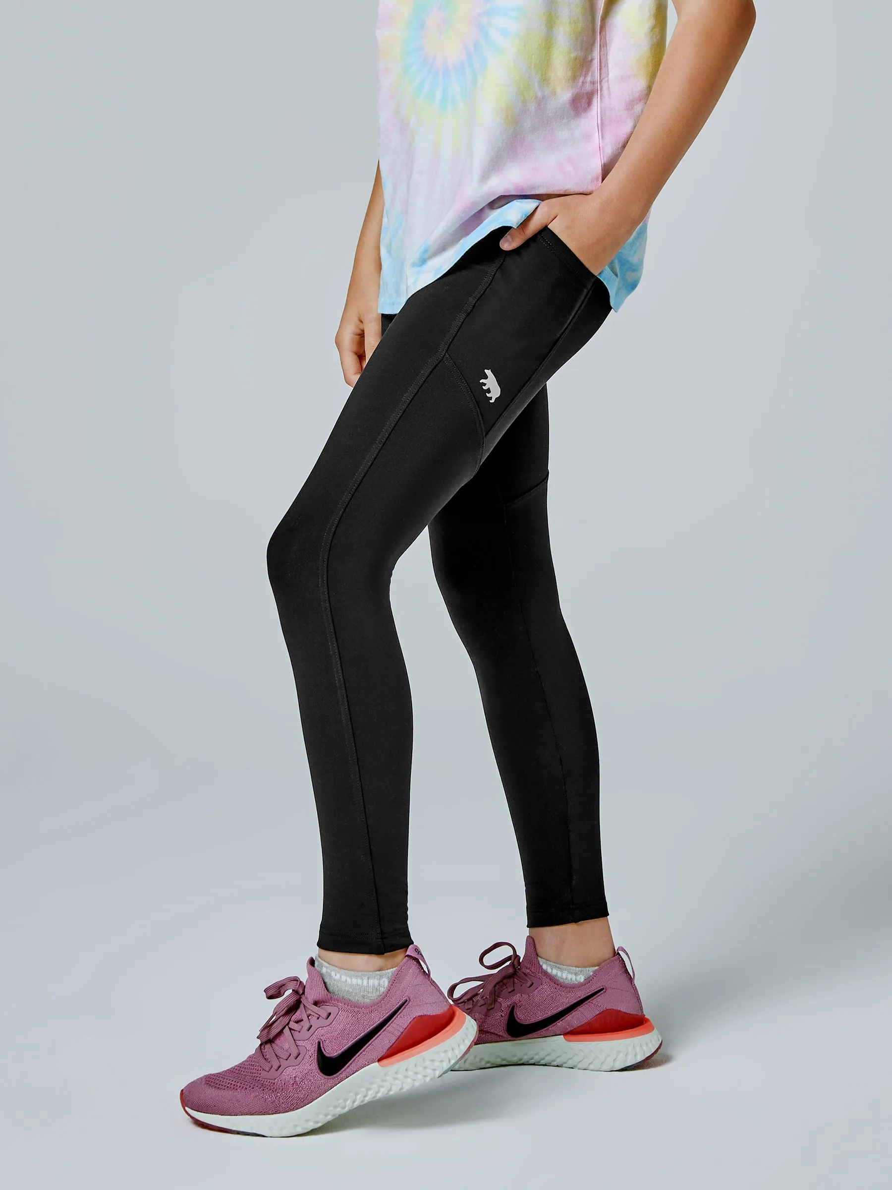 Running Bare Girls (Kids) All Star Tight - Black