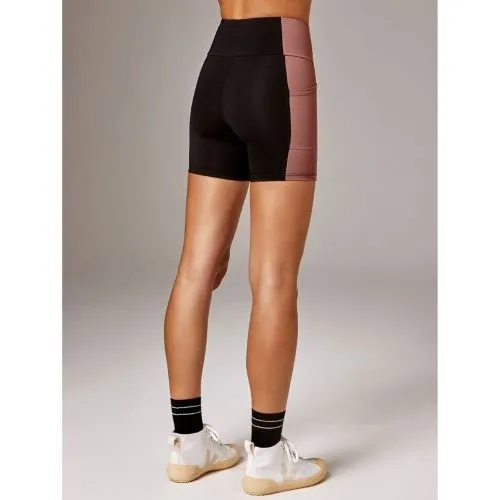 Running Bare Womens Kodiak 6 Inch Bike Tight With Pockets Black/Maya