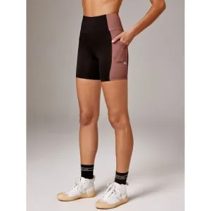 Running Bare Womens Kodiak 6 Inch Bike Tight With Pockets Black/Maya