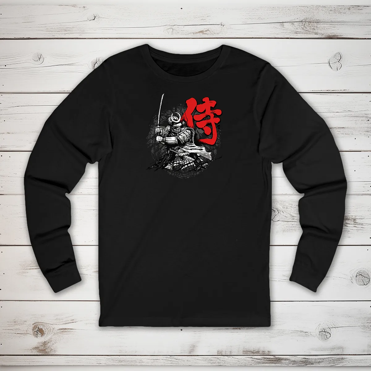 Samurai Kanji Long Sleeve T-Shirt