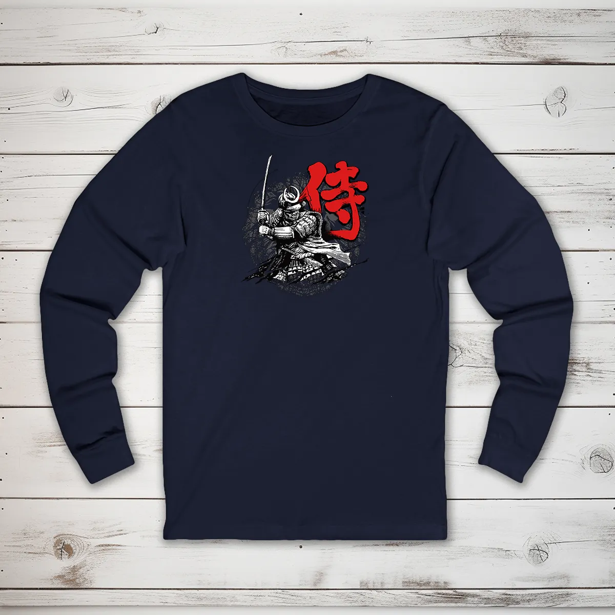 Samurai Kanji Long Sleeve T-Shirt